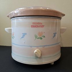 VINTAGE RIVAL CROCK-POT SLOW COOKER WITH MANUAL & PLASTIC LID 