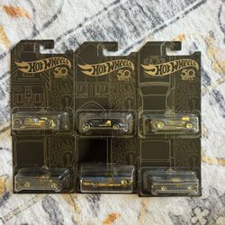 Hot Wheels 50th Anniversary Black & Gold Complete Set – 6 Cars