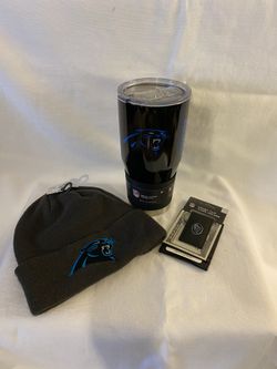 Carolina Panthers beanie 32 oz insulated cup money clip/card holder