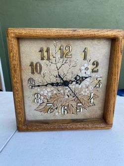 wood tile clock