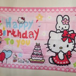 Hello kitty birthday backdrop $7