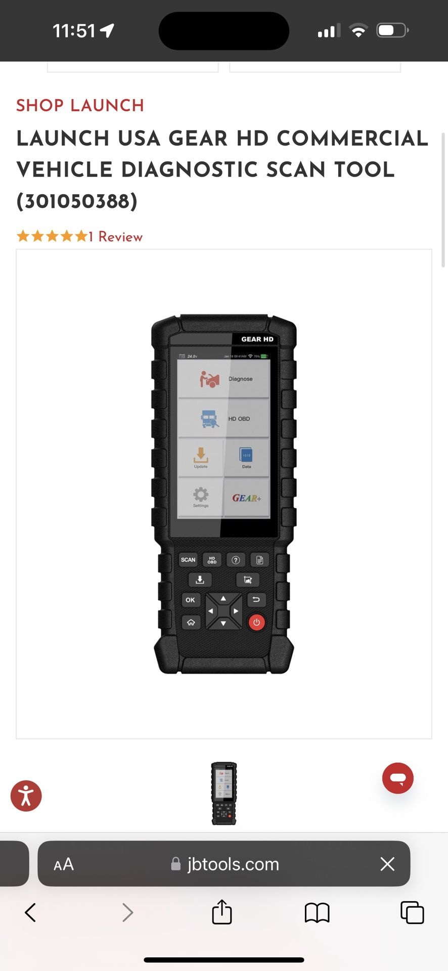 LAUNCH USA GEAR HD COMMERCIAL VEHICLE DIAGNOSTIC SCAN TOOL