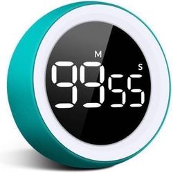 new   Countdown Timer for Kids, Large Digital LED & One Button Kitchen Timers, Sets from 0 to 99 Minutes, for Homework, Beauty, Fitness, Cooking (Blue