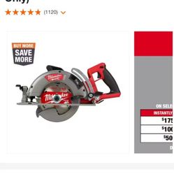 M18 FUEL 18V Lithium-lon
Cordless 7-1/4 in. Rear
Handle Circular Saw (Tool- Only