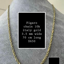 Italy Gold 10k Figaro Chain 