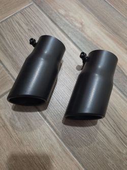 2.5 inch Inlet 3" Outlet 6" Overall Length Stainless Steel Exhaust Tail Pipe, Bolt-On, Polished Tailpipe, Black 2.5" in 3"out
