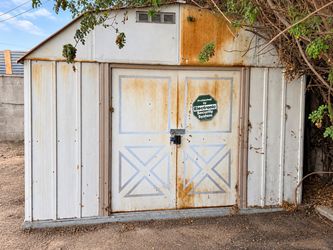 Large Metal Storage Shed – Good Condition – Buyer Must Disassemble & Haul Away