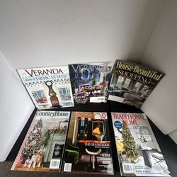Lot of 6 Home Decor Magazines Veranda House Beautiful Elle Decor Traditional