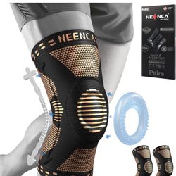 Paquete de 2 rodilleras para dolor de rodilla para hombres y mujeres, juego de rodilleras de compresión para aliviar el dolor de rodilla, soporte de r