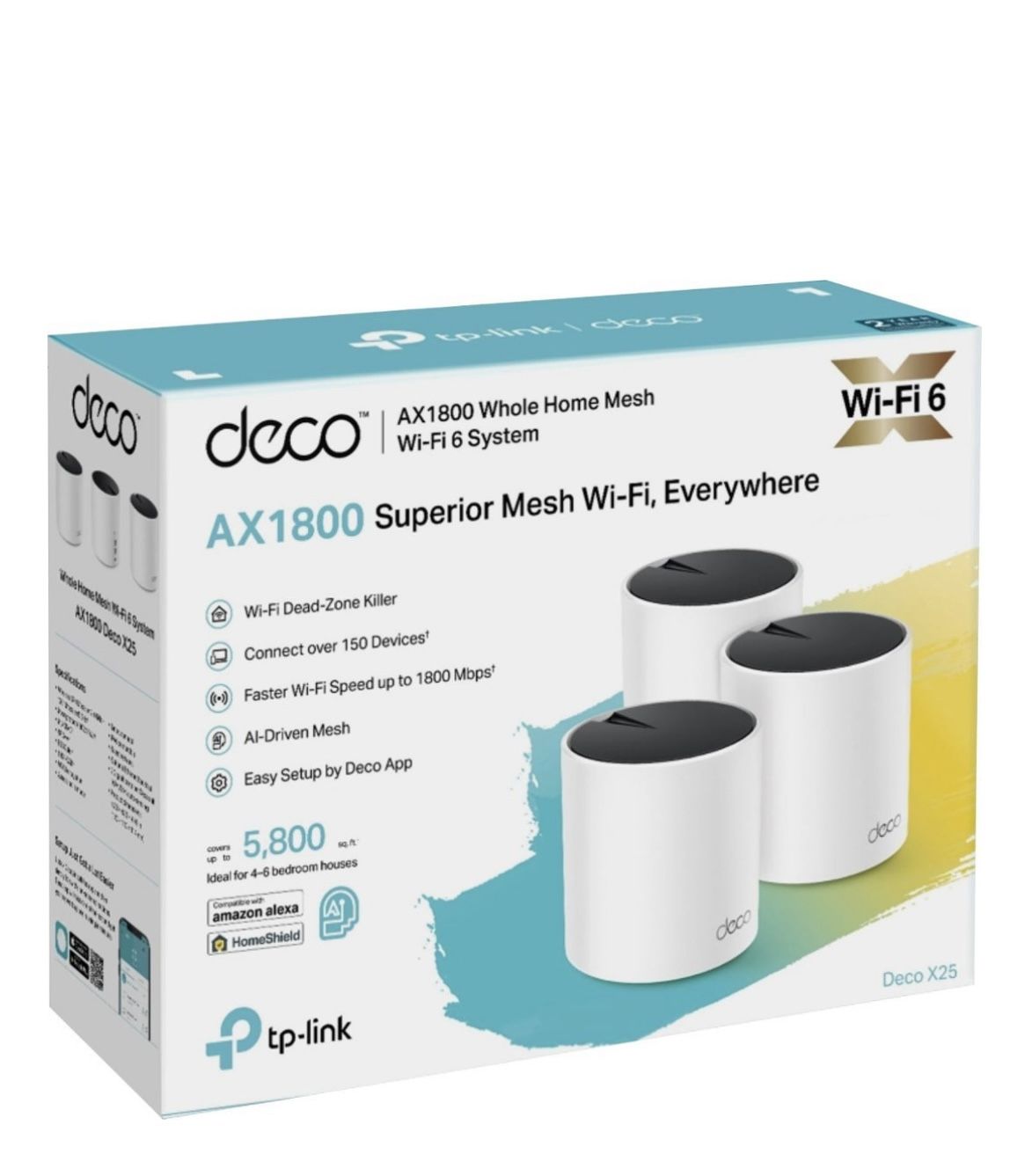 TP-Link Whole Home Mesh Routers Wi-Fi 6 System - Deco X25  3-pack 