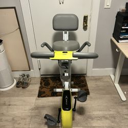 Foldable X-Bike Exercise Bike with Backrest & Arm Resistance Bands – Great Condition!