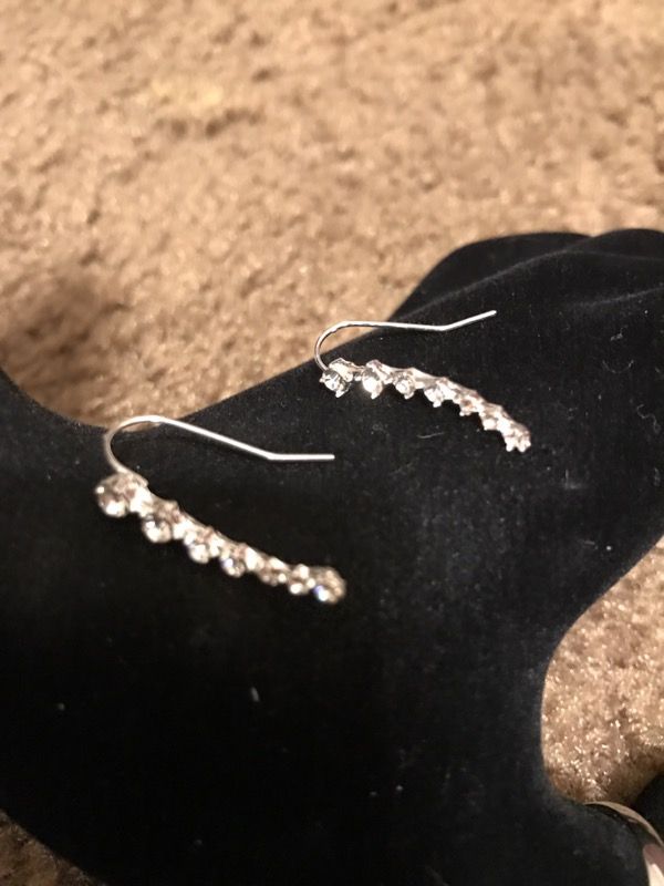 Women's gold plated diamond rhinestone cz earrings