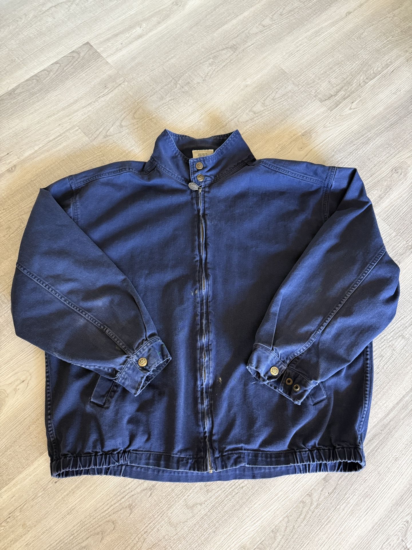Vintage Denim LEE SPORT Navy Blue Jacket Bomber W/standup Collar Size XL