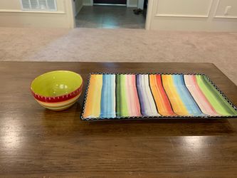 Fun chip and dip bowl and tray