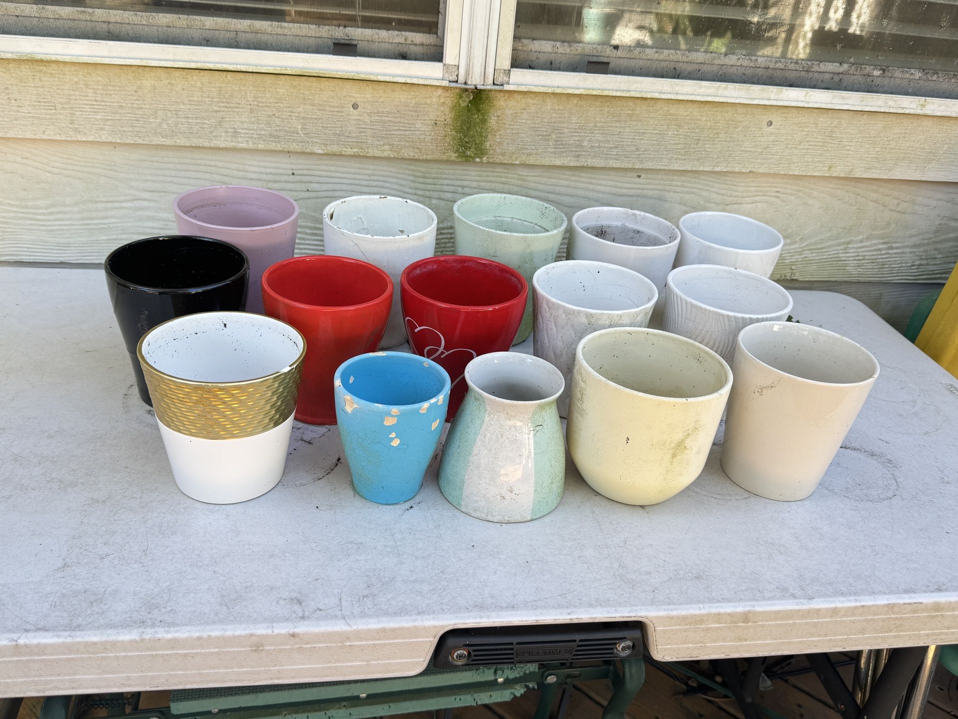 15 Ceramic Flower Pots – $20 for All