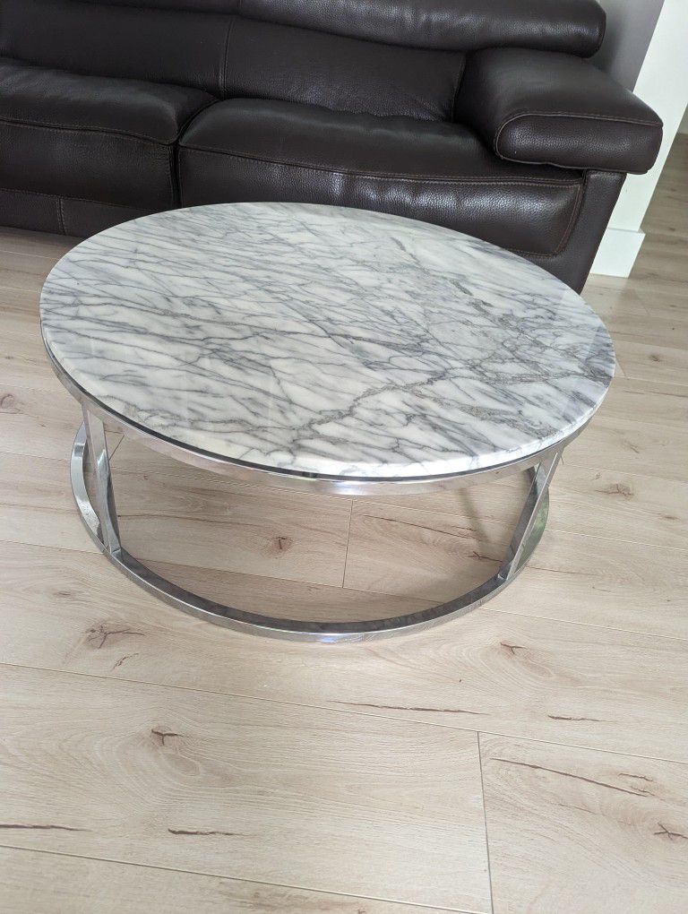 Cb2 White Marble Coffee Table For Sale In Los Angeles, Ca - Offerup