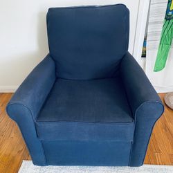 Swivel Chair & Rocker - Navy Blue