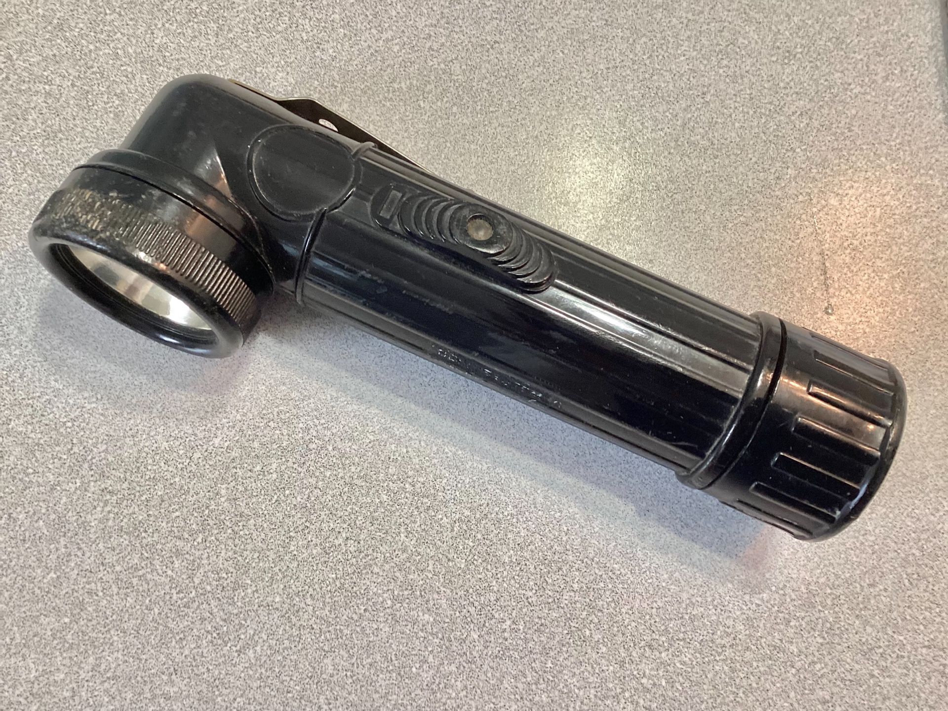 Vtg. Bell System G. T. Price Black Angle Head Flashlight Military Style Working
