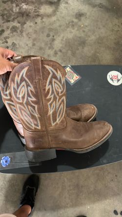 Rarely Worn JUSTIN MEN'S STAMPEDE CANTER PERFORMANCE WESTERN BOOTS - BROAD SQUARE TOE