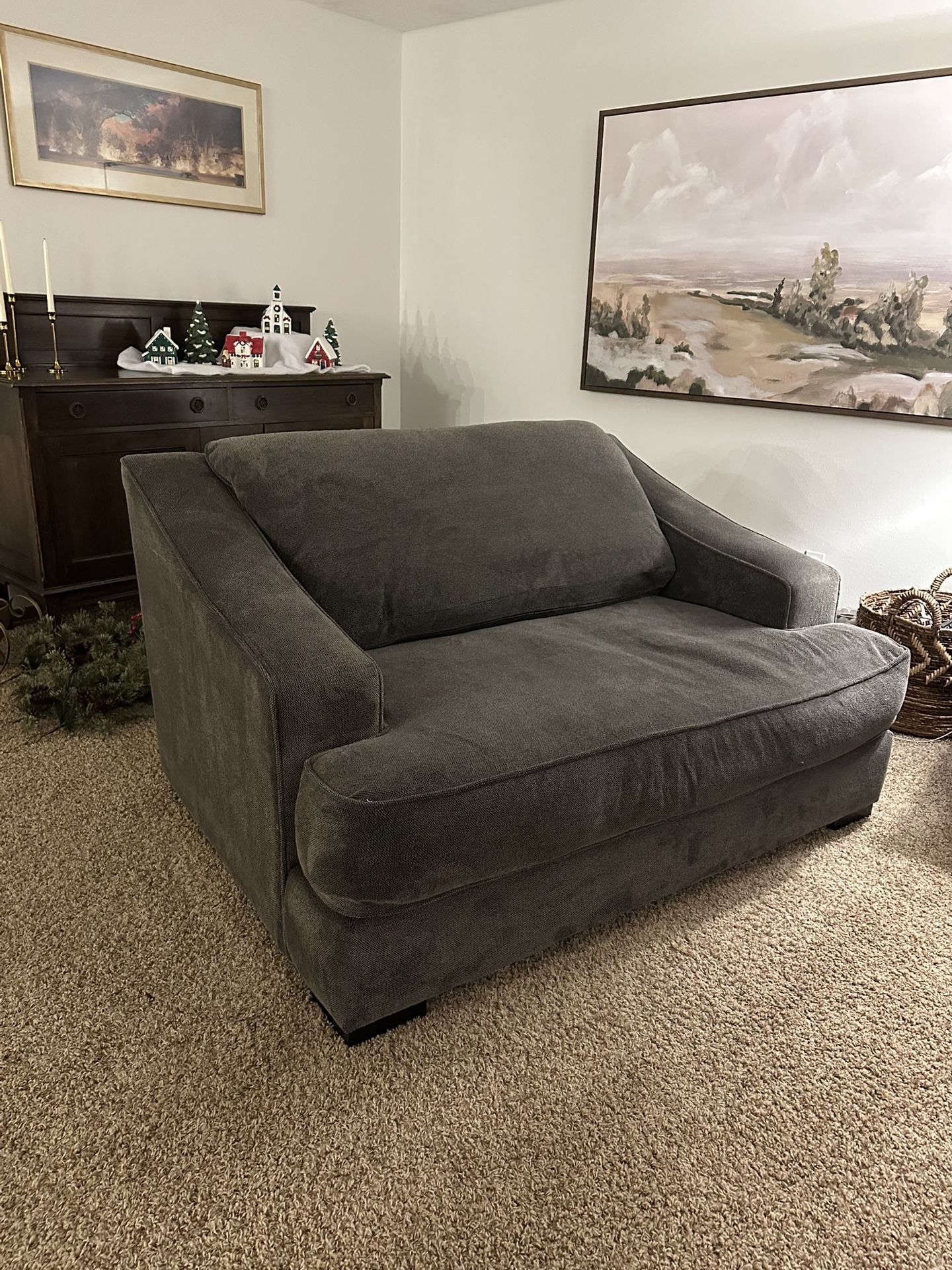 Large Grey Love Seat