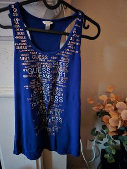 Guess Jeans Blue Graphic Tank Top sz.M