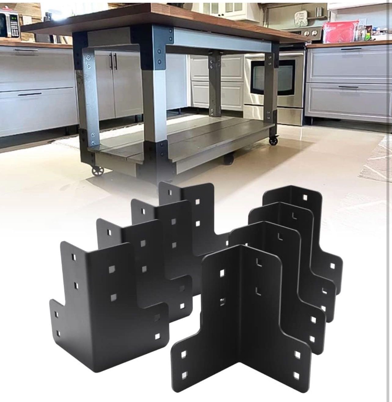 8pcs Workbench Brackets Kit with Screws 4x4 4mmThickness Heavy Duty Corner Brackets Perfect for DIY Workbench Projects