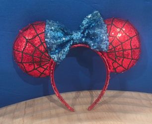 Spider-Man and Minnie Mouse-inspired sequin ear headband