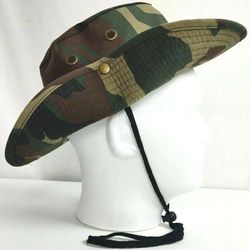 One Size Tactical Boonie Hat- Military Camo Bucket Wide Brim