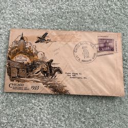 1933 century of progress Chicago world fair first day cover featuring a 3¢ stamp #729