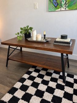 Industrial Wood and Metal Coffee Table