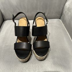 Black Wedge Heels 