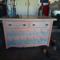 Vintage Wood Dresser 