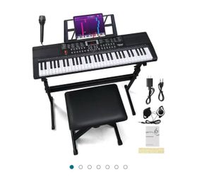 ❤️‍🔥 #D 61 Key Keyboard Piano Electric Keyboard (Full-Pink)