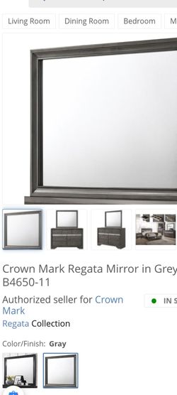 Crown Mark Regata Mirror in Grey B4650-11