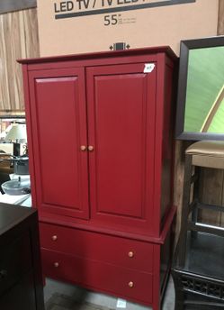 Red entertainment tv armoire
