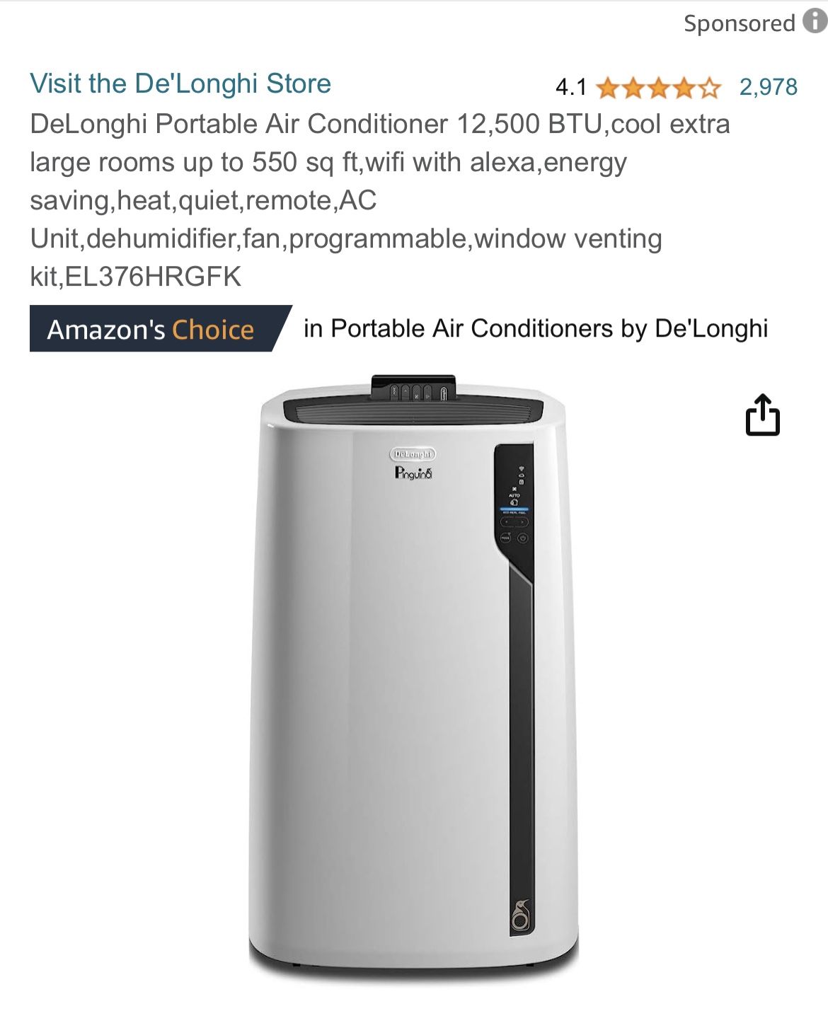 DeLonghi portable Air Conditioner