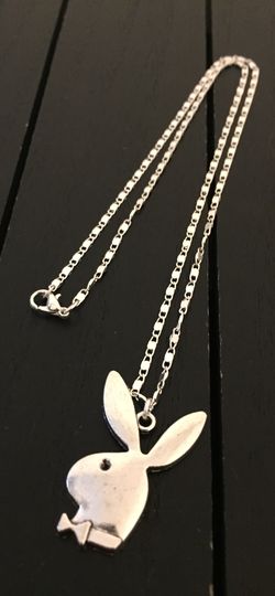 19.5” Sterling Silver Plated Necklace with Playboy Bunny Pendant