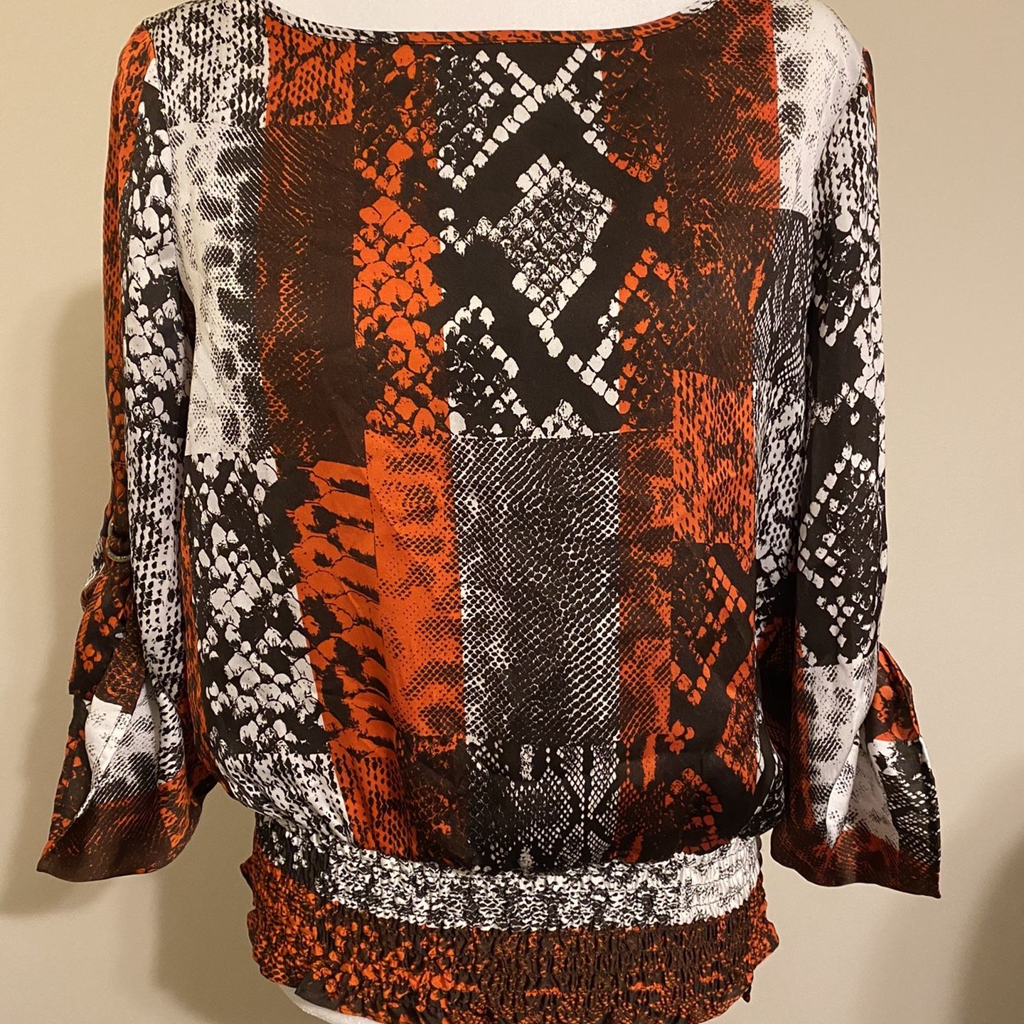 Michael Kors Women’s Size M Shirt Animal Print Brown Orange