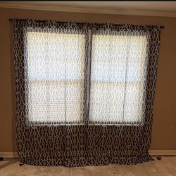 2 Panel Curtains With Rod Elegant Design….REDUCED
