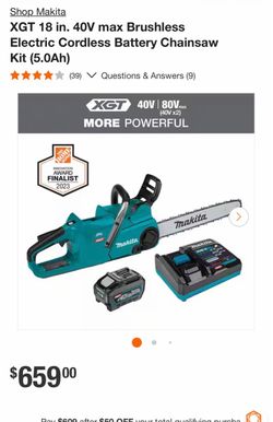Makita XGT 18in 40V Brushless Cordless Chainsaw Kit