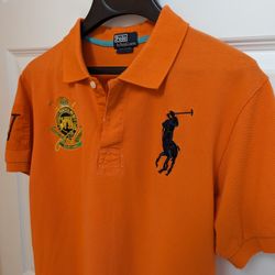 Polo Shirt By Ralph Lauren Men's Big Pony Size Medium Color Orange