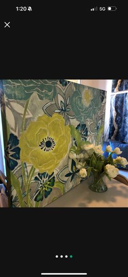 Large Floral Canvas & Floral Decor