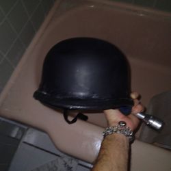 Replica WWII German 1/2  Flat Black Motorcycle Helmet