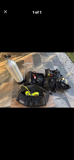 Scuba Diving Gear 1 Complete Dive Kit.  New Air Tank Weight Belt Buoyancy Comp 1 BCs, XLarge , 1 regulator, 1 new tank. Weight belt and bag that are p