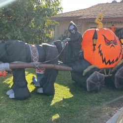 Halloween Inflatable Grim Reaper Pumpkin Carriage