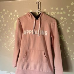 Women Young girl's Teenager Hoodies Distressed Hooded Sweatshirt Graphic Pullover- Light Pink color-Size M