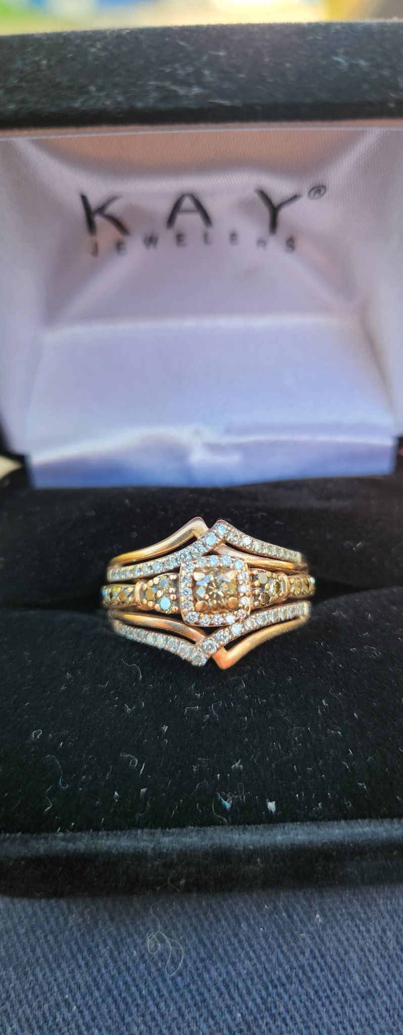 PRICE DROP - Le Vian Engagement Ring/Wedding Band (Soldered Pair)