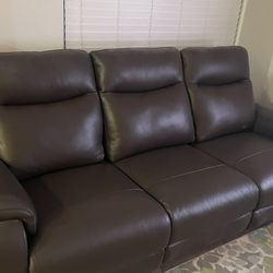 NEW Leather Reclining Couch
