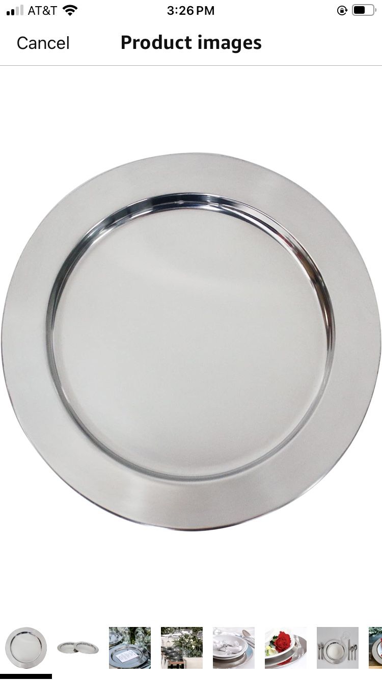 13" Stainless Steel Handmade Charger Plates, Metal Round Chargers for Dinner Plates