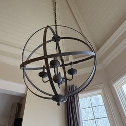 Iron Globe Orb Chandelier 4-Light 